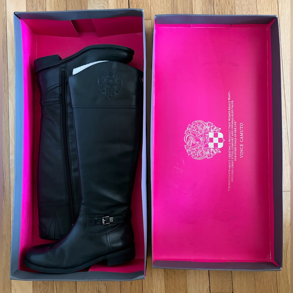 Vince Camuto Black Tall Riding Boots